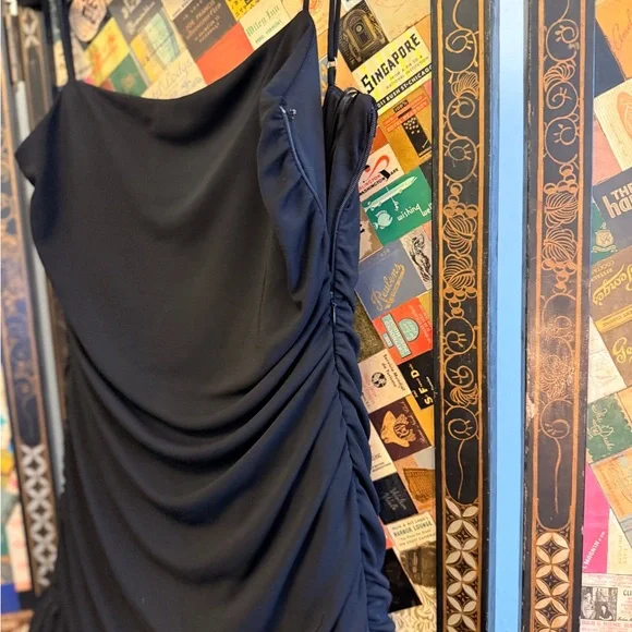 Zara Black Ruched Mini Dress - Picture 4 of 5